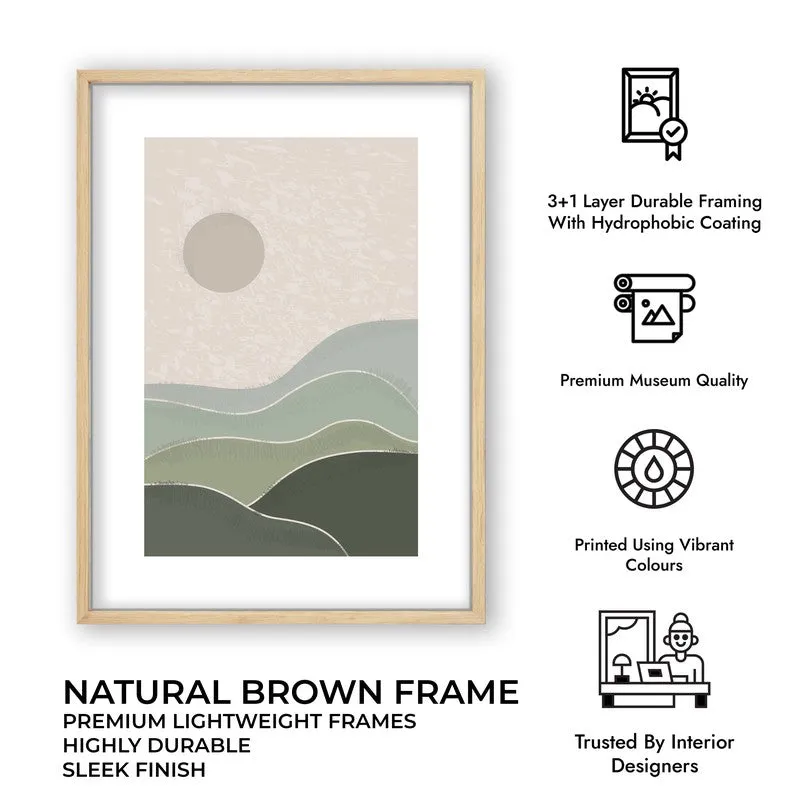 Muted Morning Canvas Wall Painting With Brown Frame media 10