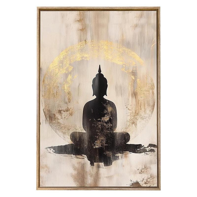 Shadow Buddha Canvas Spiritual Wall Art With Frame media 4