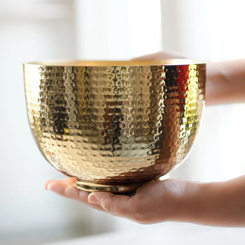 Finasa Metal Hammered Planter - Gold media 5