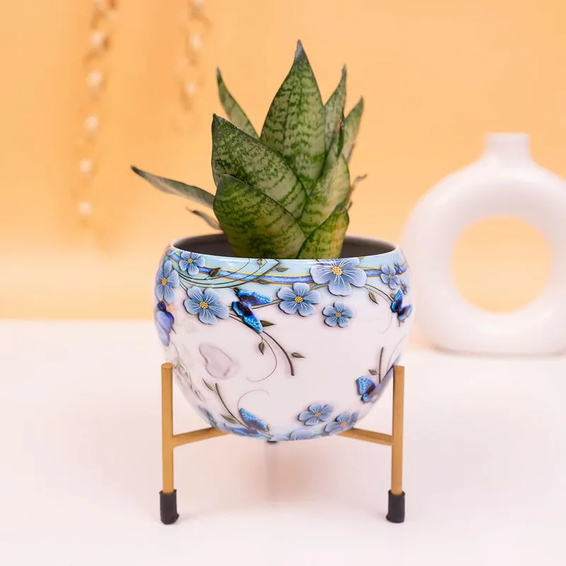 Kyari Perianth Metal Planter With Stand media 2