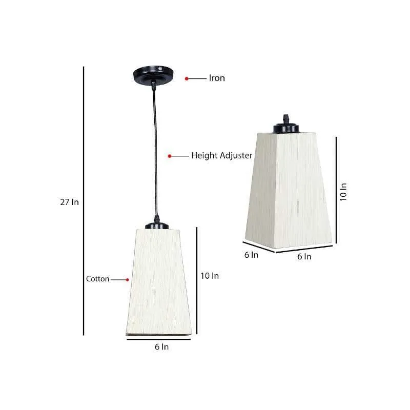 WarmGlow Trapeze Fabric Ceiling Lamp - White media 7