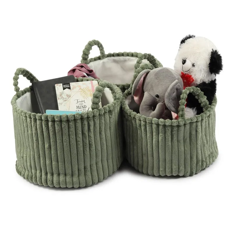 LineNest Fabric Storage Basket (Green) - Set of Three media 5