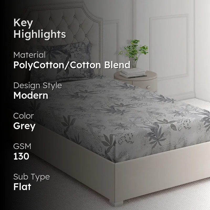 Flora & Freehand Floral Bedsheet - 130 GSM media 2