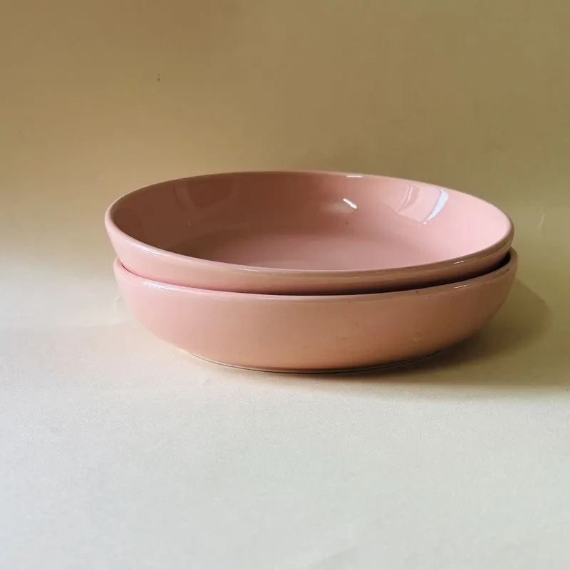 Ceramic Salad Bowls (Pink,300 mL Each) - Set Of Two media 6