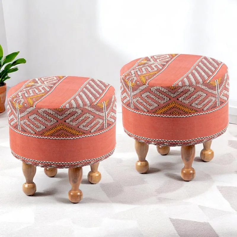 Hverix Acacia Wooden Ottomans - Set Of Two media 1