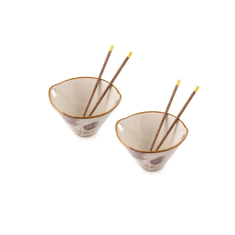 NovaServe 2 Ramen Bowls With Chop Stick (550 Ml Each) - Set of Two media 5