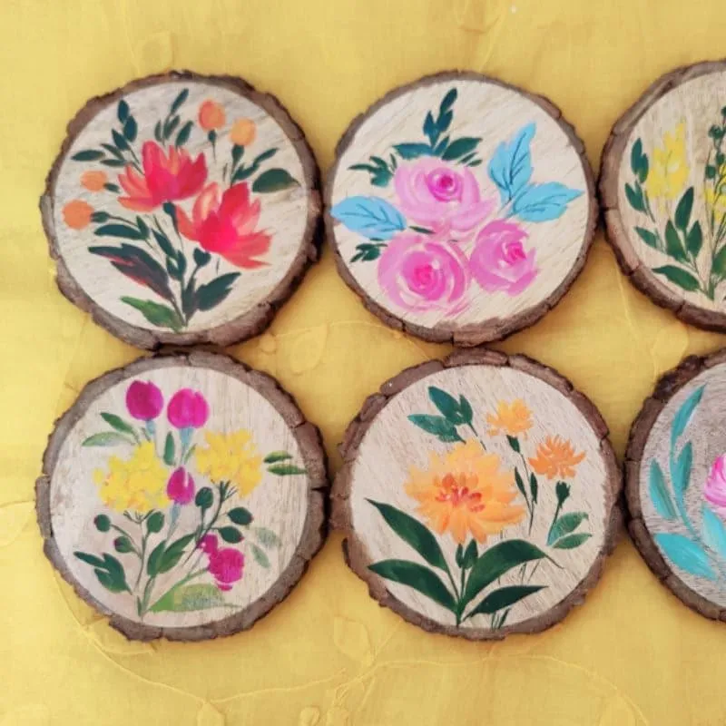 Refo Bloom Handpainted Coaster -  Set Of Six media 3