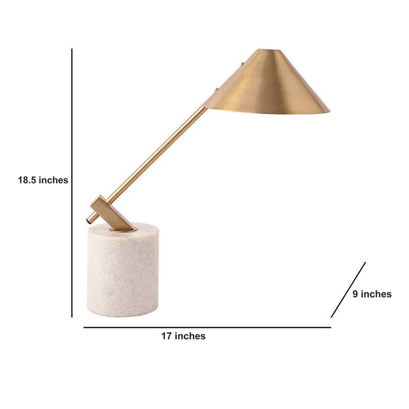 Golden Peak Marble Table Lamp - White,Gold media 6