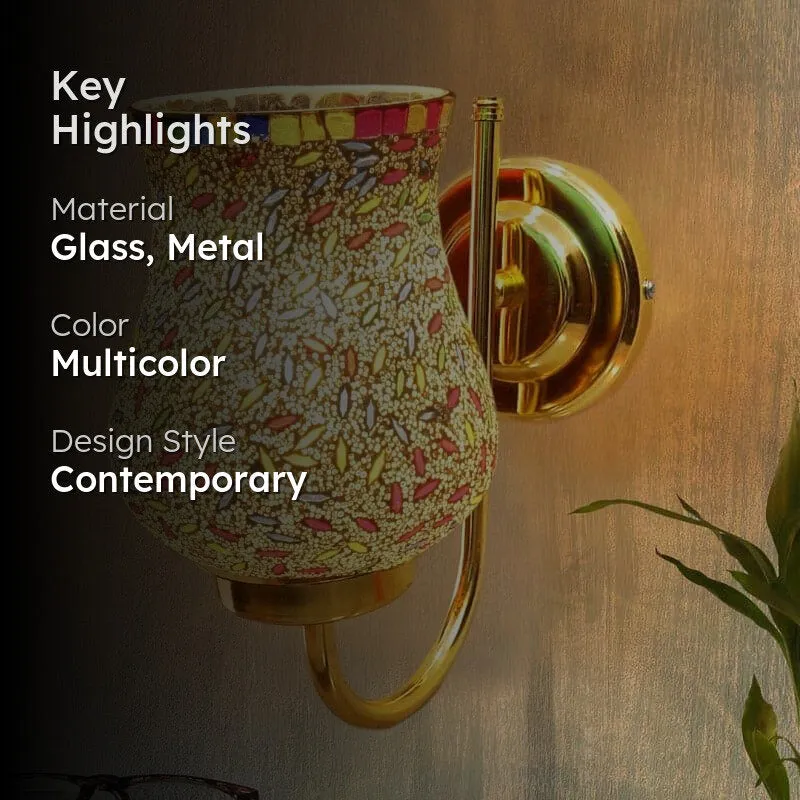 Galora Crista Goblet Glass & Metal Wall Lamp media 2