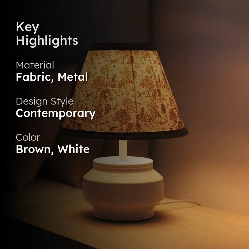 Sienna Accent Cotton Table Lamp - Brown media 2