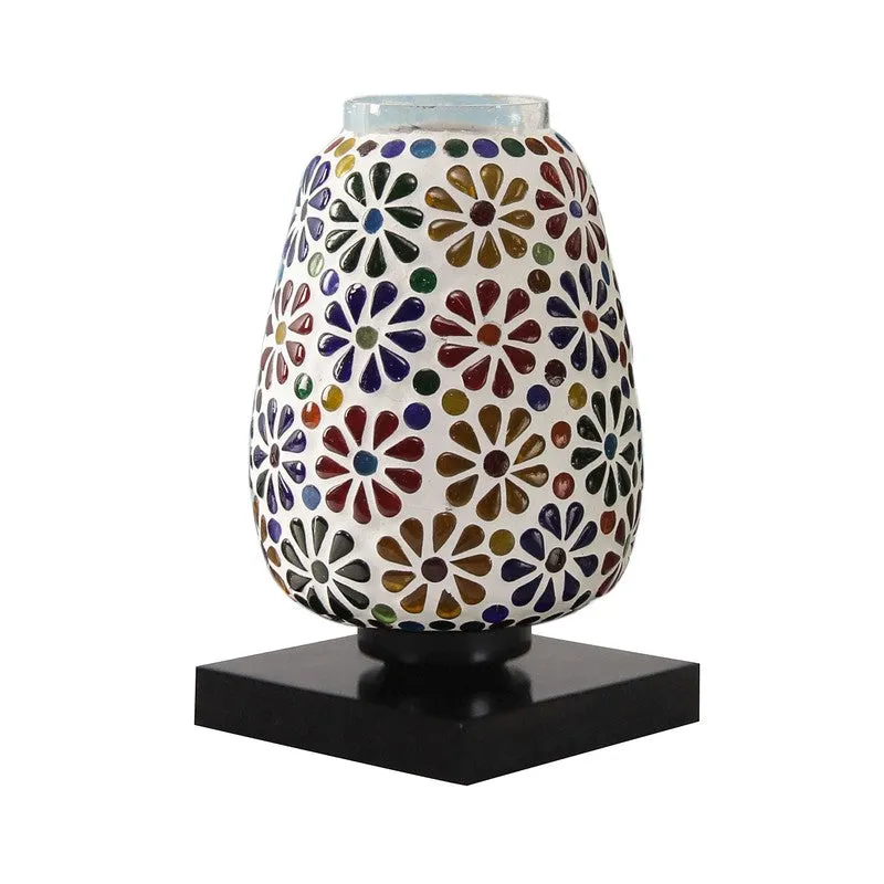 Mignora Mosaic Glass Table Lamp With Wooden Base - Multicolor media 6