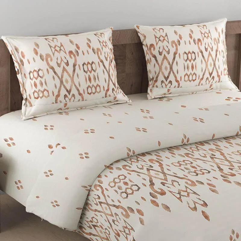 Swayam Akshit Ethnic Cotton Bedsheet (Beige) - 200 TC media 4