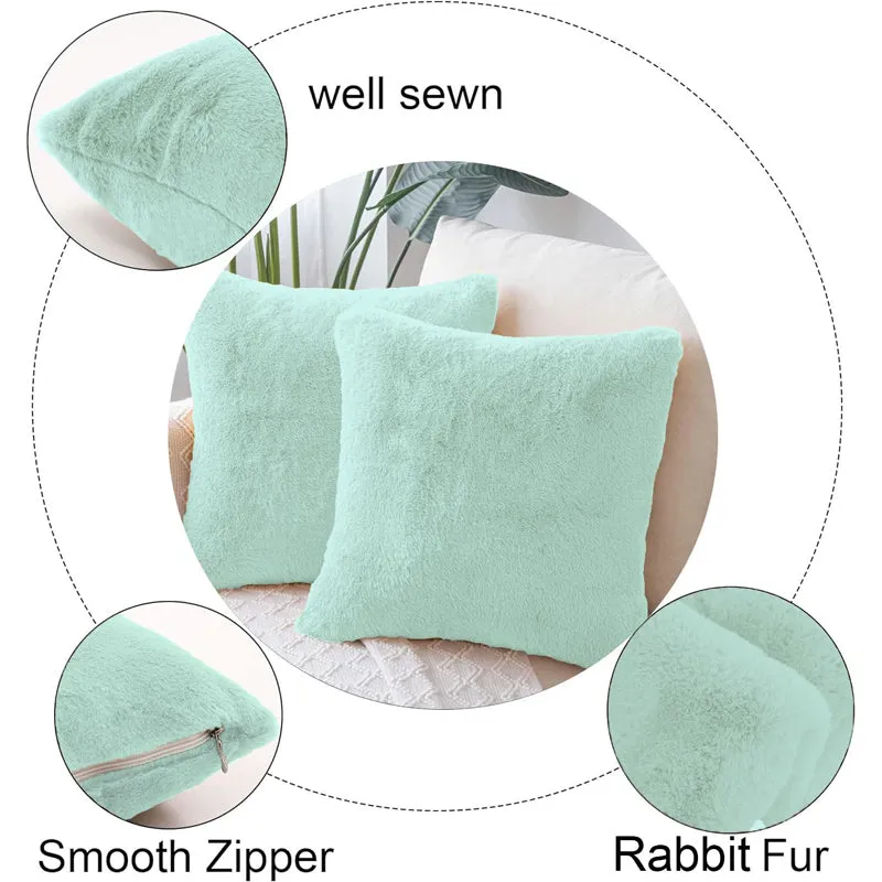 Fur Dual Cushion Cover Set (Lime Green) - Set Of Two media 5