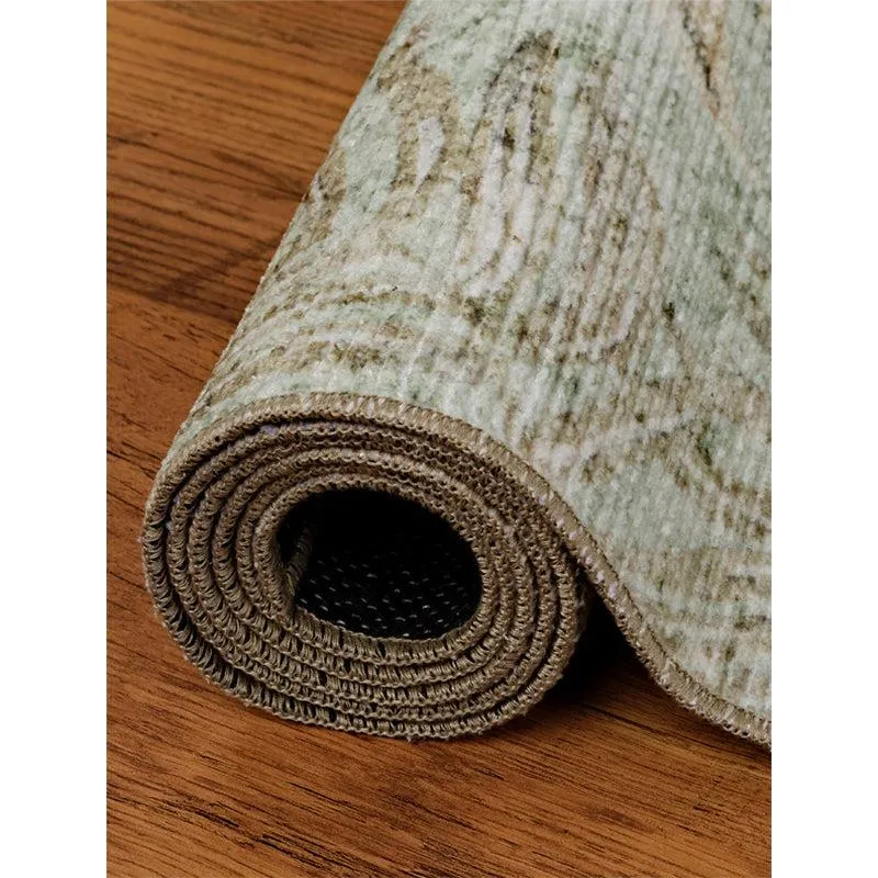 Fariyah Floral Polyester Carpet - Light Green media 4