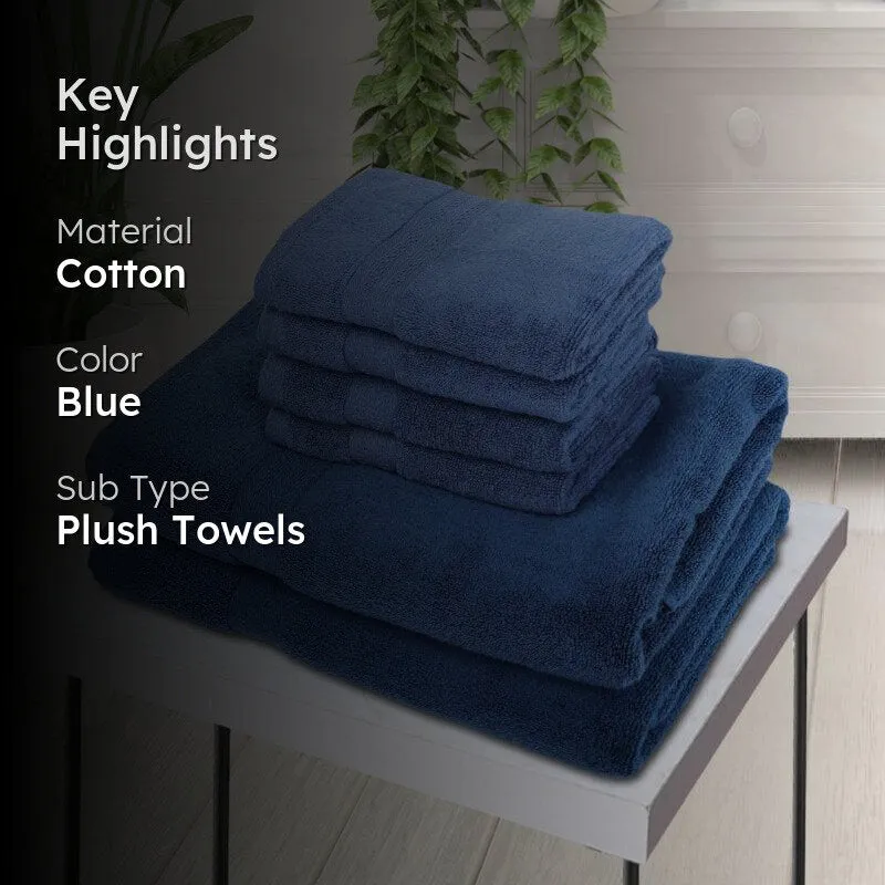Misora Hand & Face Towel Combo (Blue) - Six Piece Set media 2