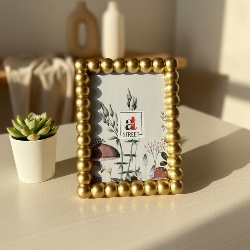 Elegant Gold Beaded MDF Photo Frame - Gold media 4