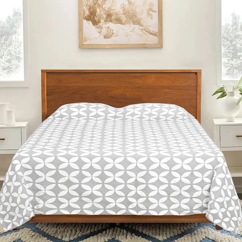 Saral Home Dhadki Cotton Bedsheet (Grey) - 150 TC media 1