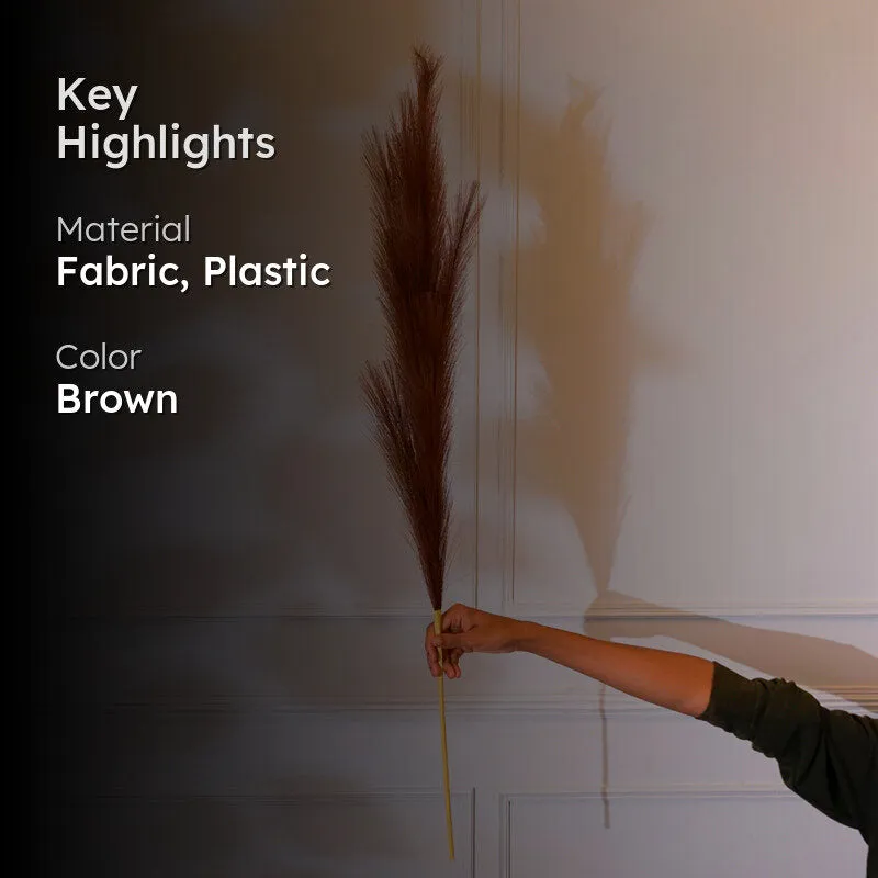 Faux Pampas Grass Stick (Brown) - 35 CM media 2