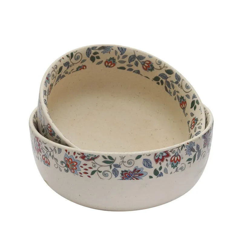 Florence Multicolor Stoneware Serving Bowls - Set Of Two media 5