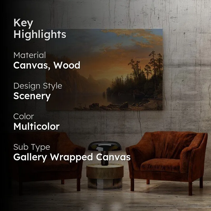 Sunet Near Forest Canvas Wall Painting - Gallery Wrap media 2