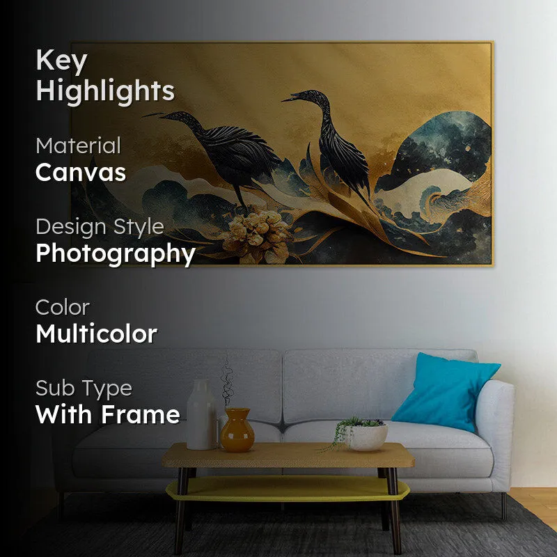 Egret Migrate Canvas Wall Painting media 2