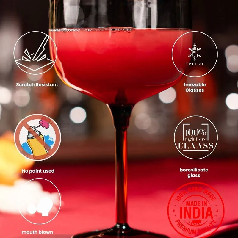 Opulent Ruby Cocktail Glasses(325 mL) - Set Of Four media 5