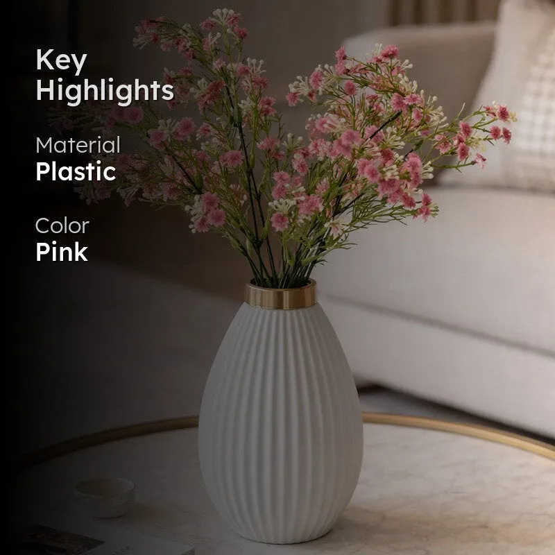 Aurevine Artificial Silk Faux Flowers (Pink,1.6 feet) - Set Of Two media 2