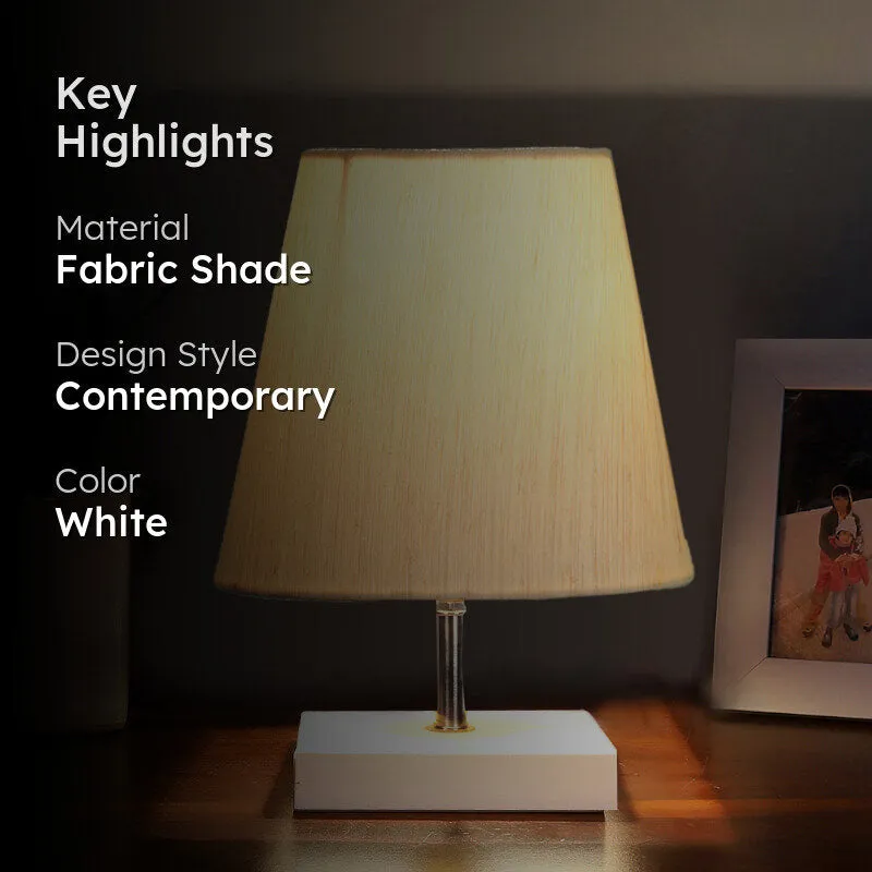 Alsa Fabric Table Lamp - White media 2