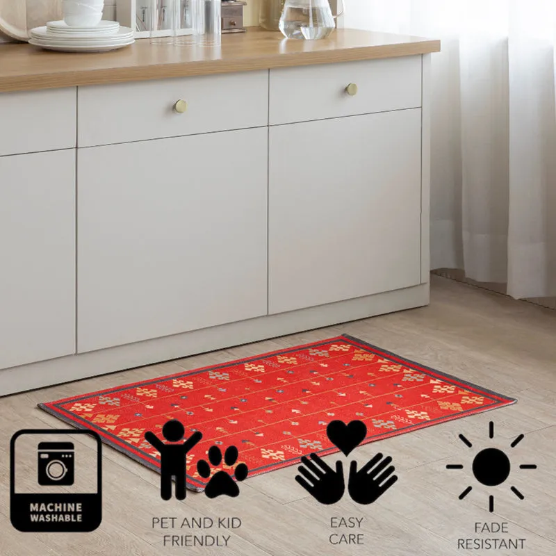 Luvira Cotton Cotton Door Mats - Red & White media 7