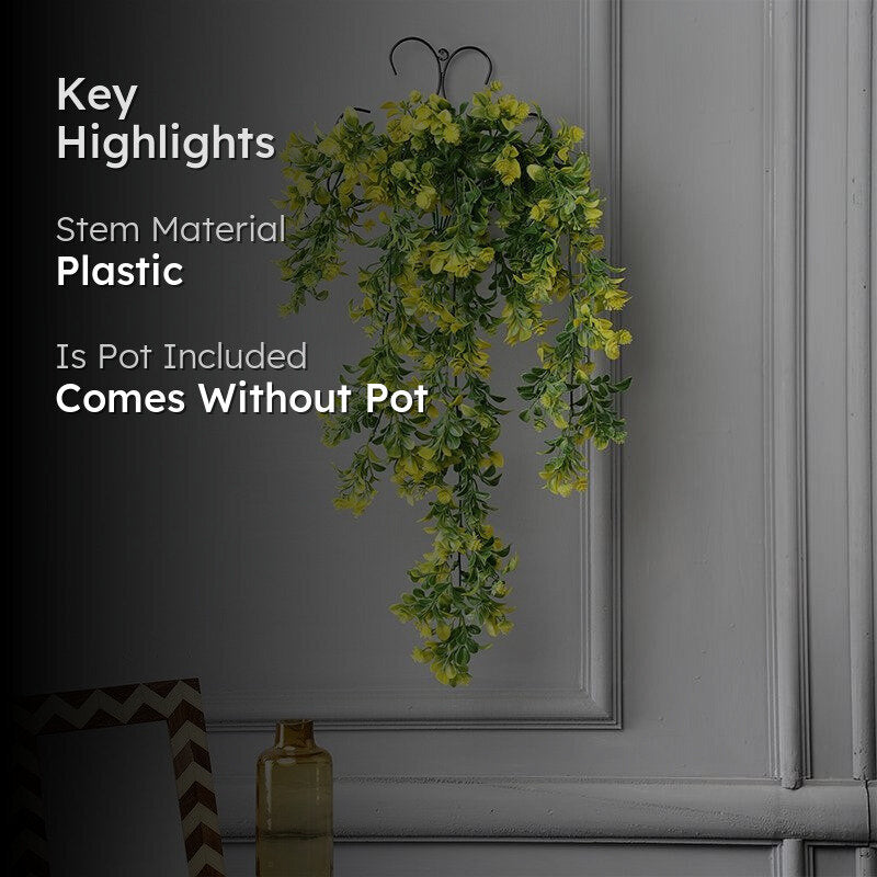 Faux Yellow Artificial Flower Vine With Metal Wall Stand media 2