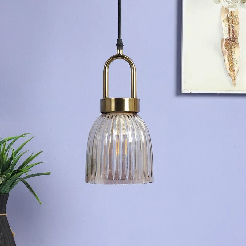 Auric Ribbed Glass Ceiling Lamp media 3
