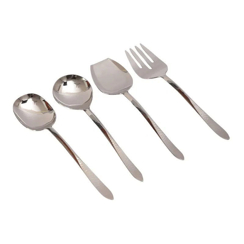 Dune Hammered Serving Set (Silver) - Four Piece Set media 3