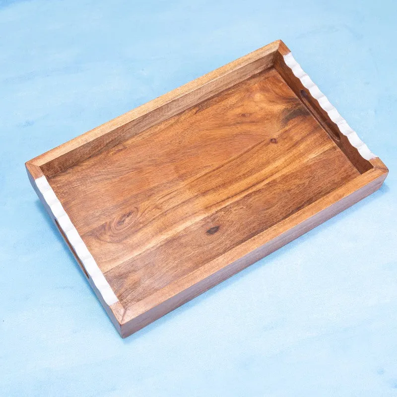 PureGrain Rectangular Wood Serving Tray media 3