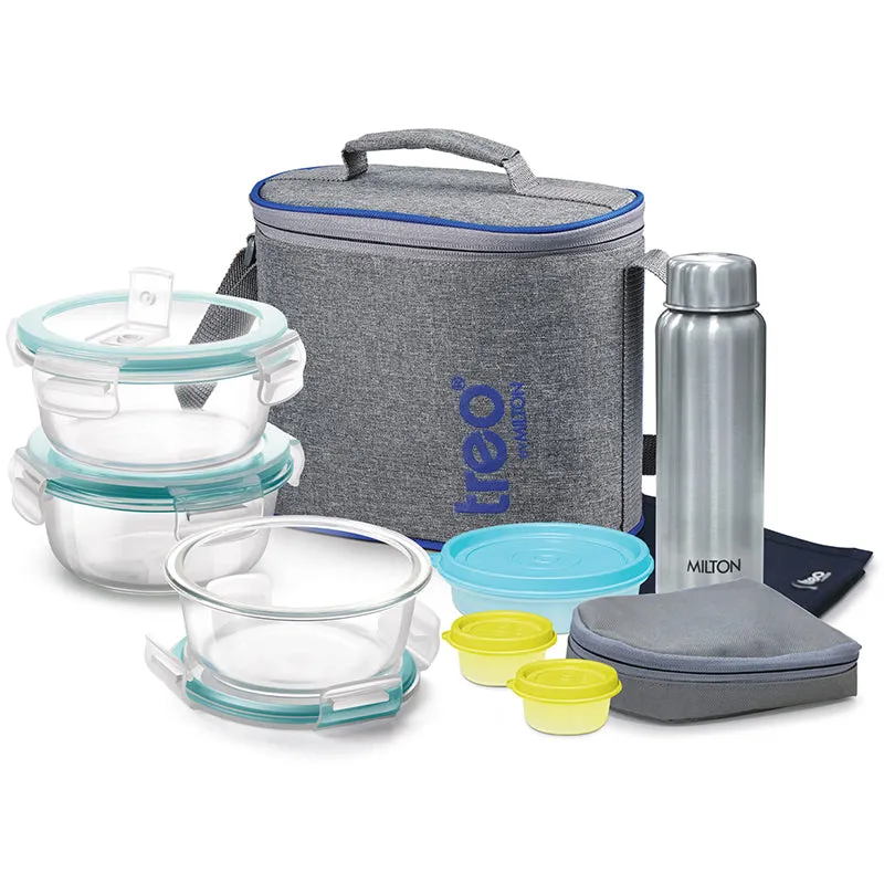 Milton Oasis Borosilicate Lunch Box With Bag - Eight Piece Set media 5