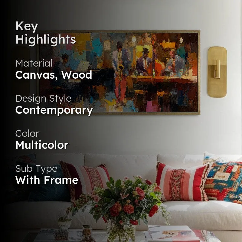 Rhythm Line Canvas Wall Painting With Frame media 2