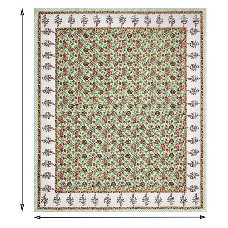 Mahate Ethnic Cotton Bedsheet (Green) - 180 TC media 5