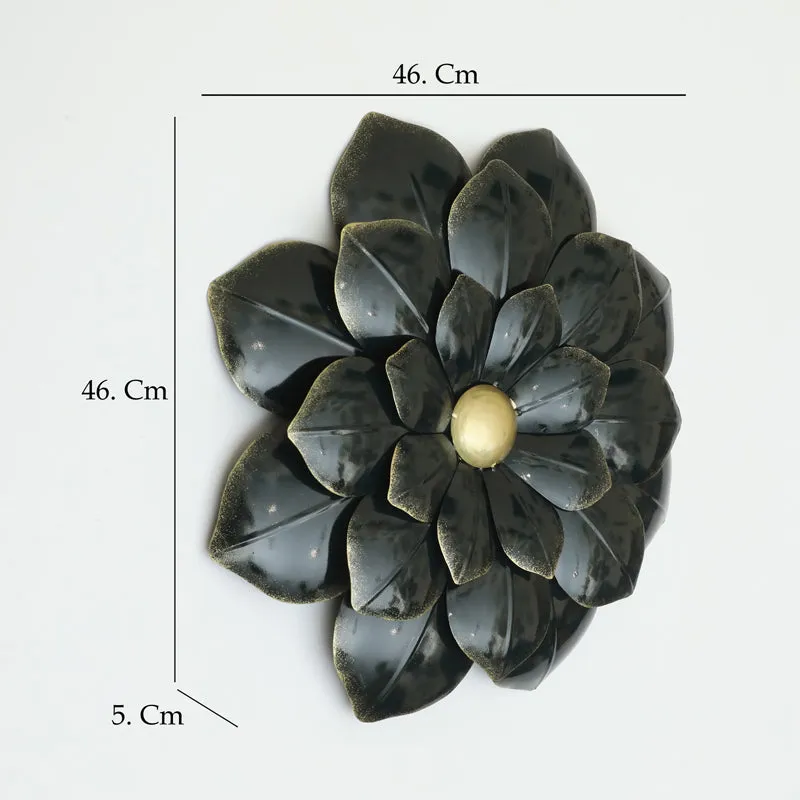 Antique Petal Charm Metal Wall Accent - Black media 5