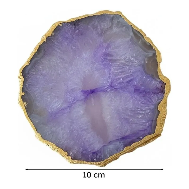 Celeste Handcrafted Crystal Agate Coaster (Purple) - Set Of Four media 6