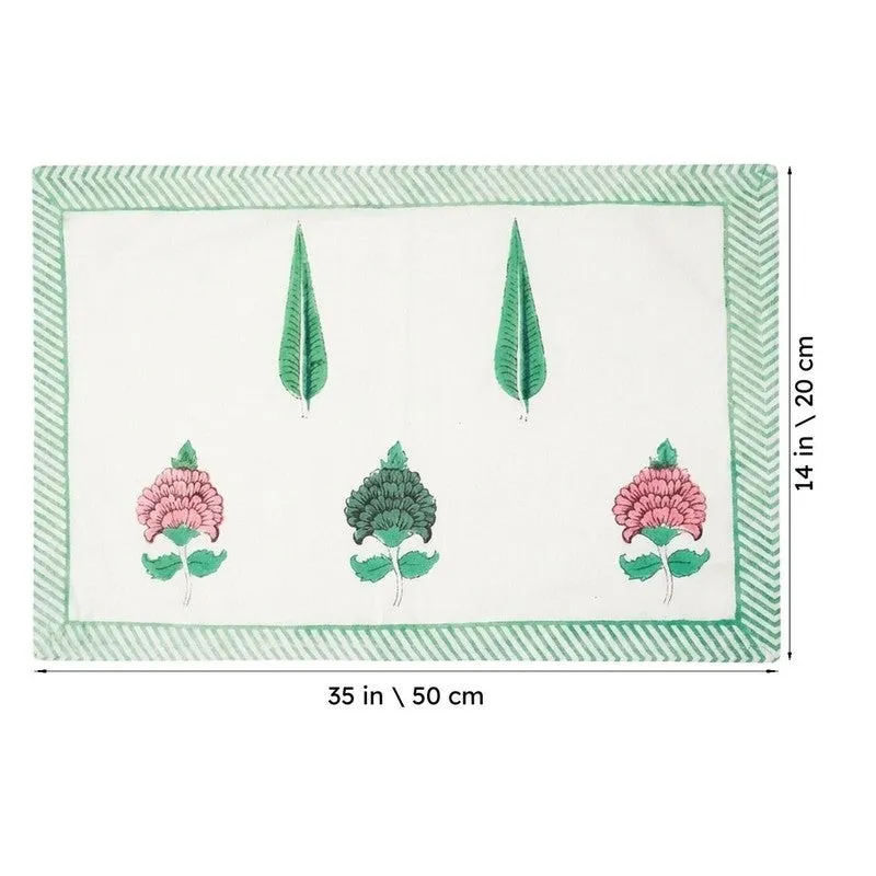 Serene Setting Cotton Table Mat (Green) - Set Of Six media 6