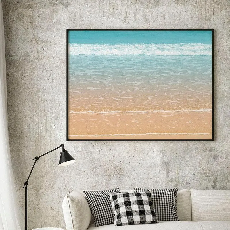 Beautiful Wave Canvas Wall Painting - Black Frame media 1