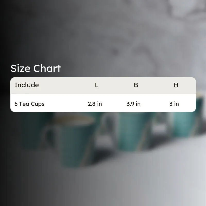 India Circus Bone China Tea Cup (220 mL Each),Green) - Set Of Six media 7