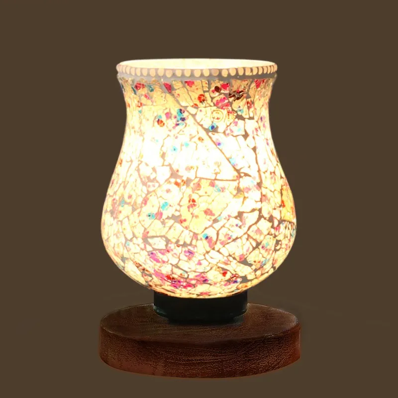 Radiessa Mosaic Glass Table Lamp With Wooden Base - Multicolor media 6