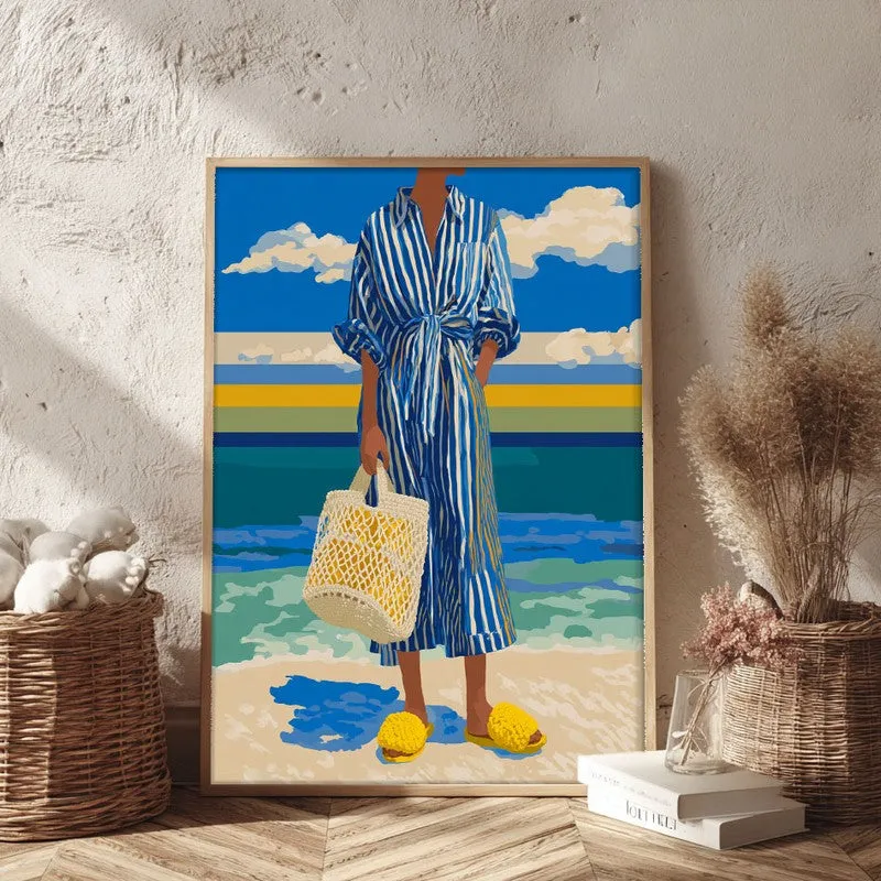 Avenel Travel Illustration Canvas Wall Painting With Brown Frame media 3