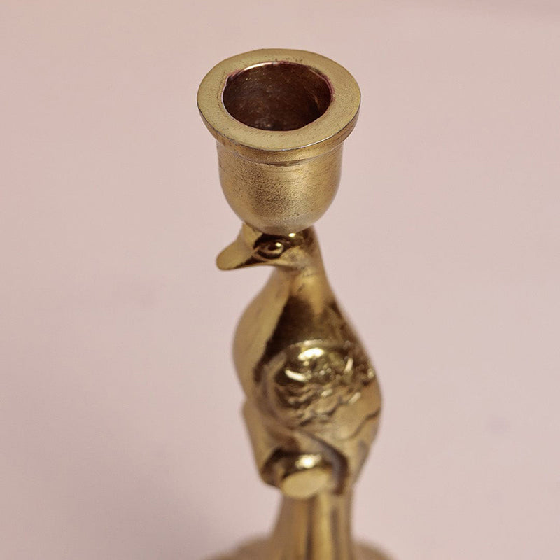 Pavo's Glow Brass Candle Holder - Set Of Two media 5
