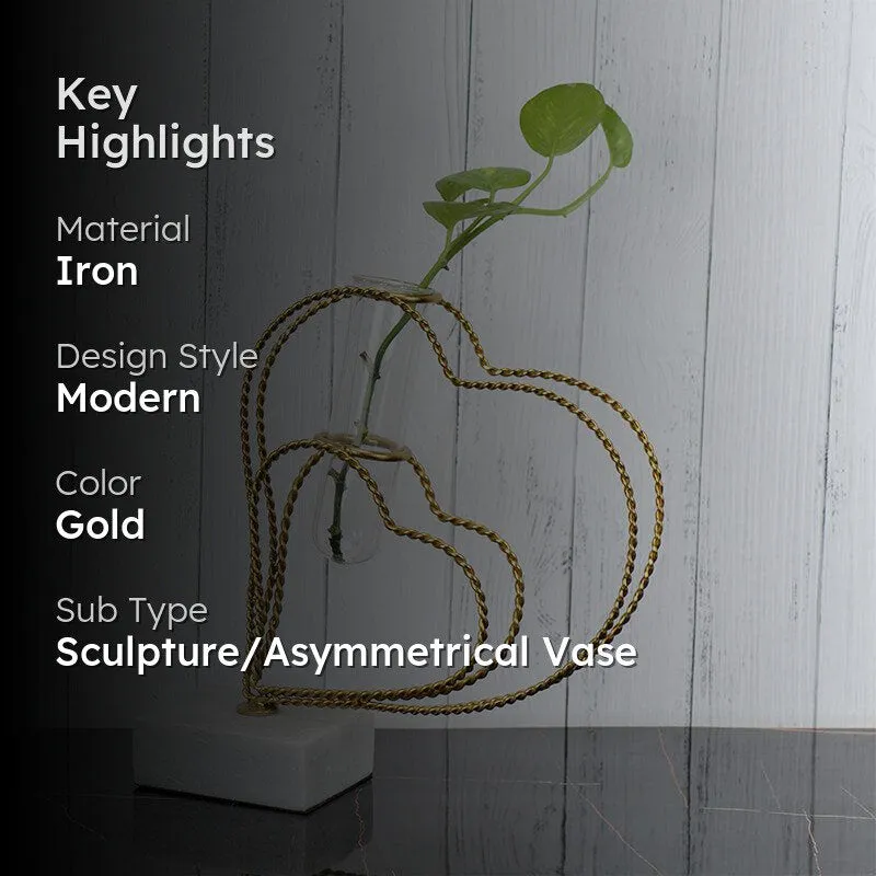 Crossed Hearts Planter - Gold media 2