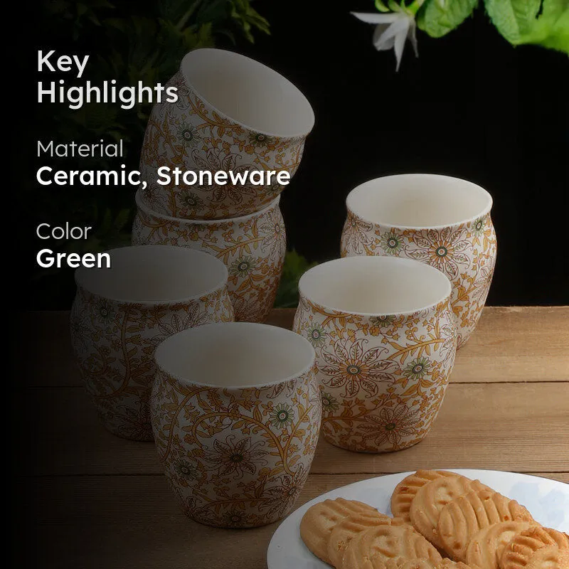 Medley Handcrafted Ceramic Kulhad (220 mL) - Set Of Six media 2