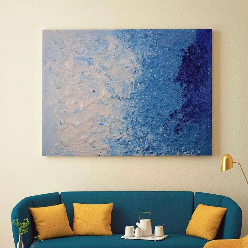 Royal Blue Abstract Canvas Painting - Gallery Wrap media 1