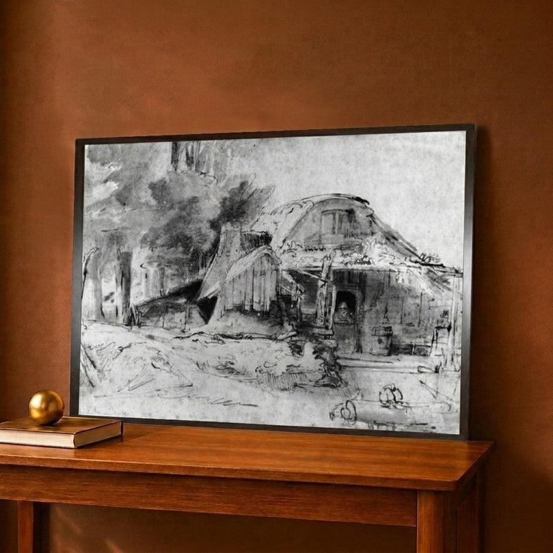 Cottage On The Outskirts Of A Wood Canvas Wall Painting - 18 x 12 Inches
