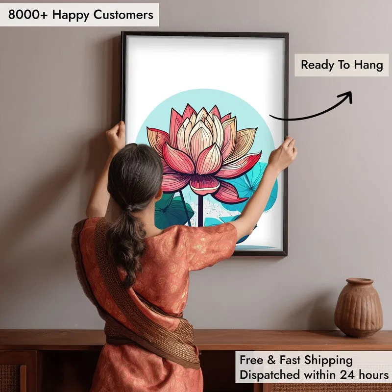 Lotus In Color Archival Paper Wall Art With Frame media 7