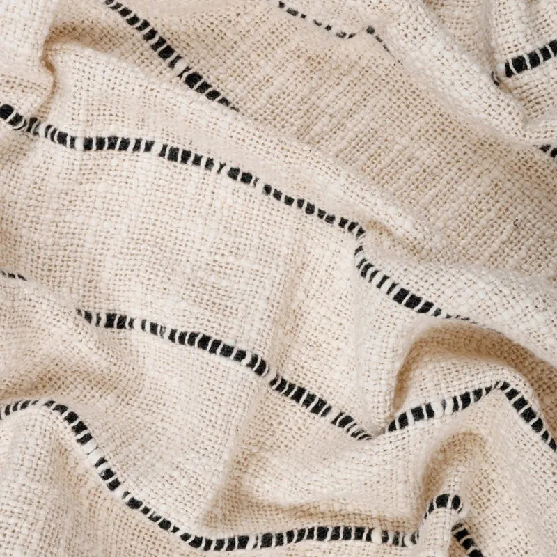 Cedar Nest Striped Throw - Off White & Black media 4